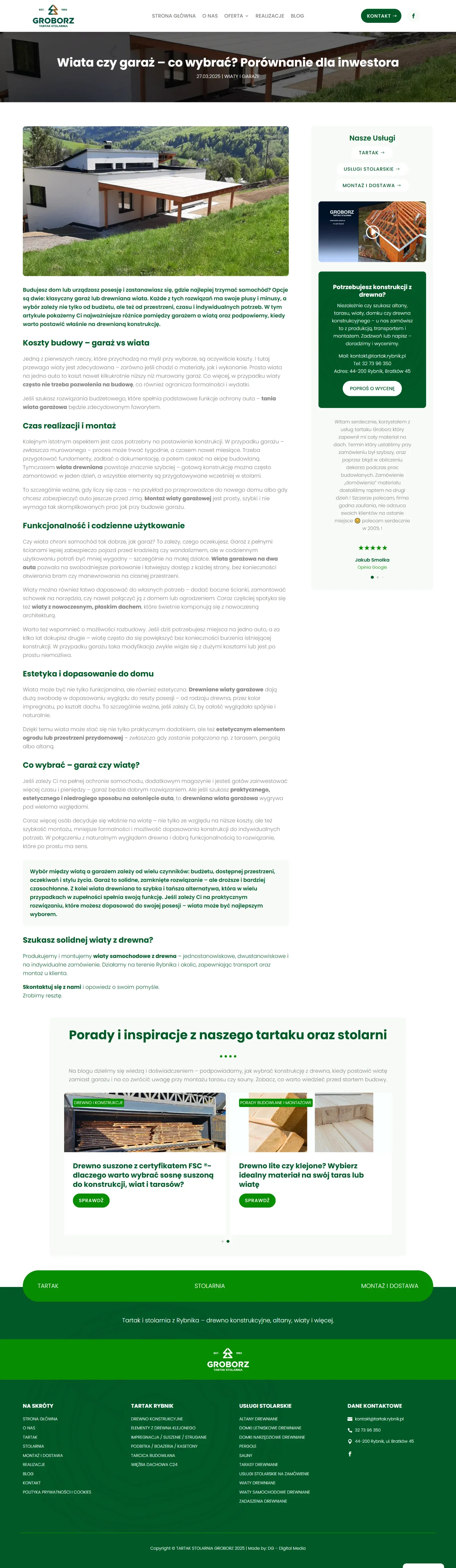 Artykuł poradnikowy na stronie Tartaku Groborz z Rybnika