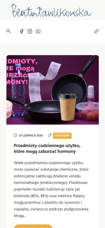 Mobilne archiwum felietonów Pani Beaty Pawlikowskiej z kartami publikacji