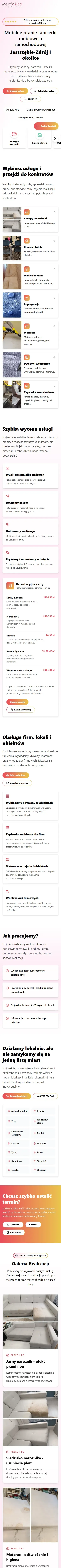 Mobilna strona główna PERFEKTO z ofertą i lokalnym kontekstem