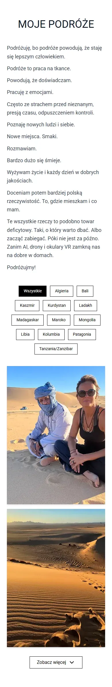 Mobilna galeria podróży na stronie Katarzyny Puścizny